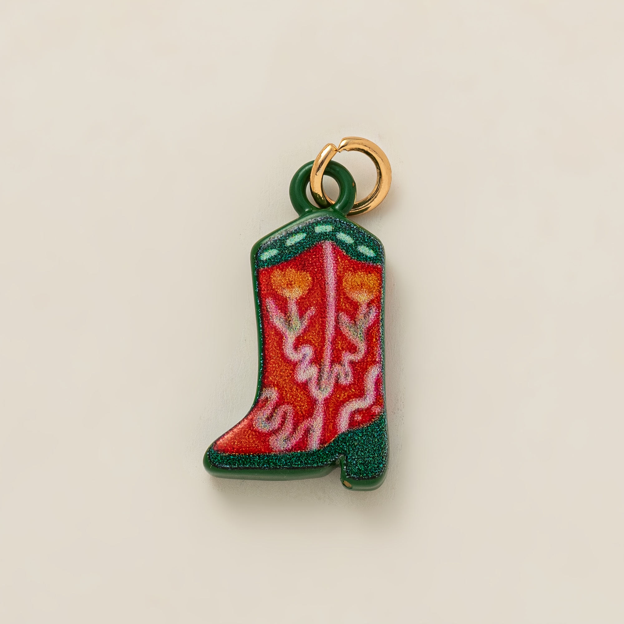 Bohemian Handmade Enamel Flower Pendant Necklace, Heart-Shaped Design
